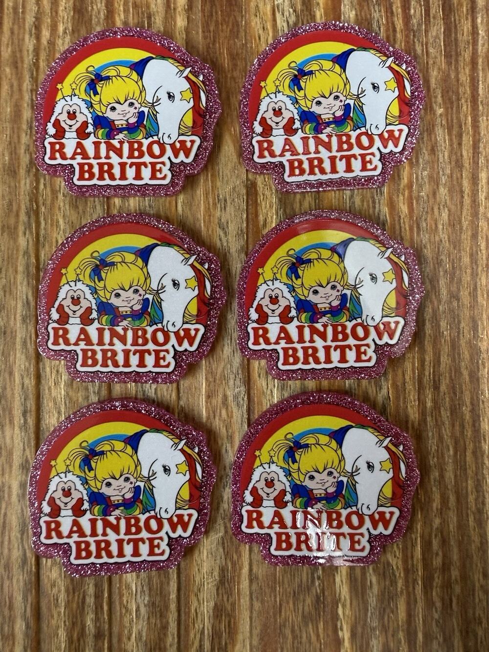 6 Pc Rainbow Brite Acrylic Flatbacks